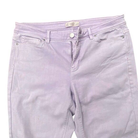 J. Jill Jeans Size 12 Mid Rise Denim Pants Authentic Fit Slim Ankle Light Purple - Picture 2 of 6